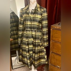 Paul & Joe Sister Women’s Plaid Trench Coat Jacket Size 38